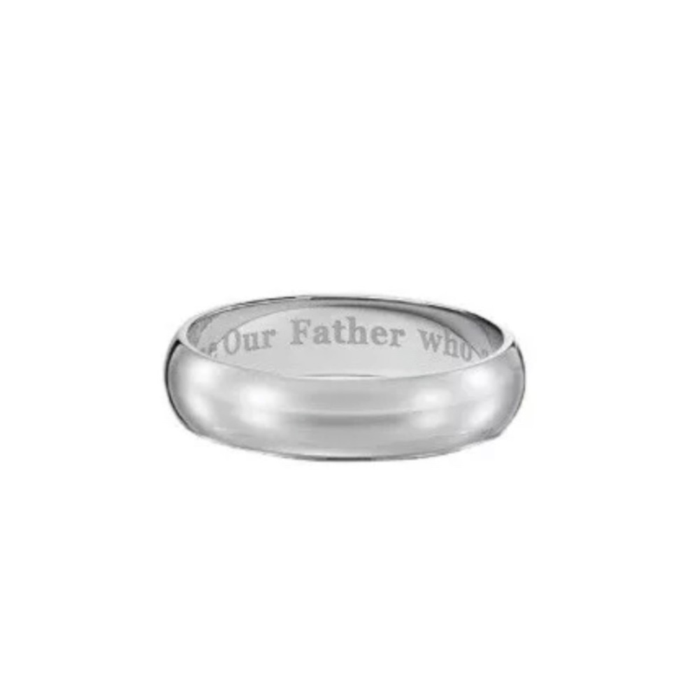 Men's Stainless Steel Our Father Bible Prayer Ring